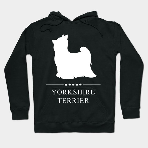 Yorkshire Terrier Dog White Silhouette Hoodie by millersye